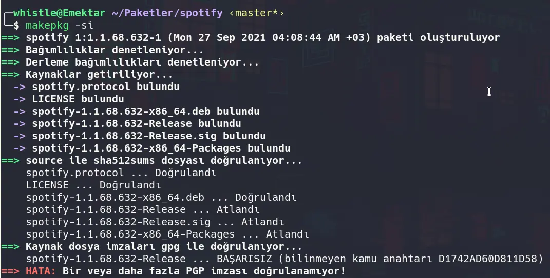 arch linux spotify kurulum hata.png