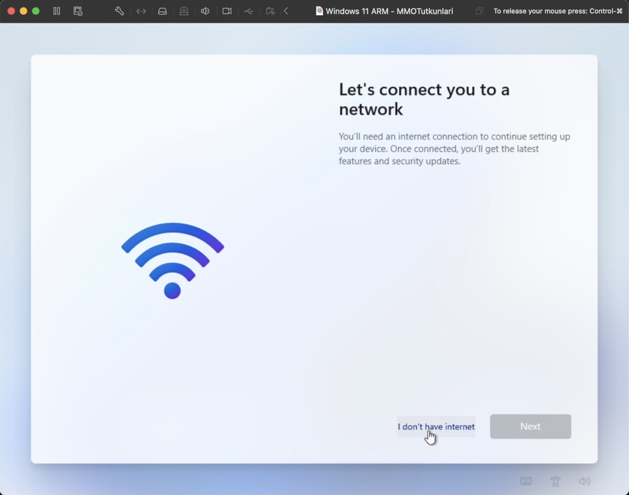 Windows 11 ARM Kurulum İnternet Bağlantısı Atlama.jpeg